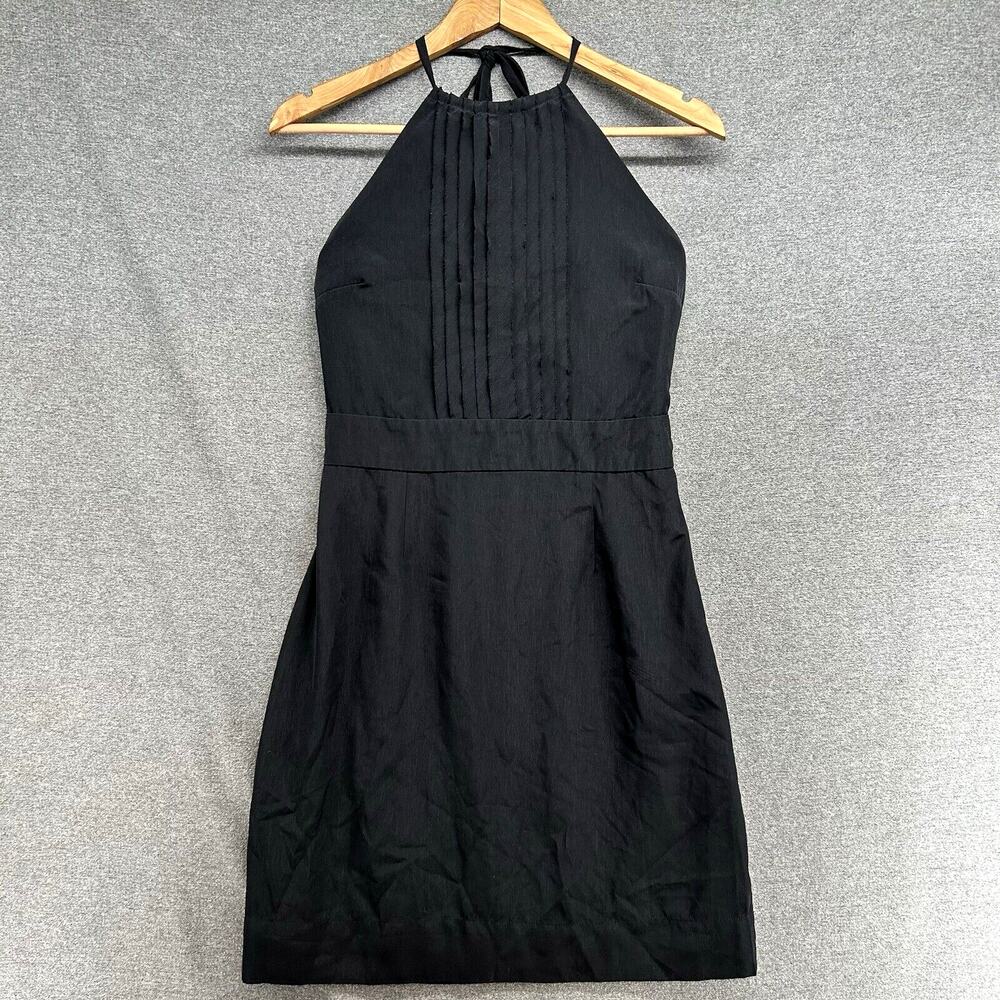 Banana Republic Womens 2 Halter Mini Dress Ruched Neckline Classic LBD Chic